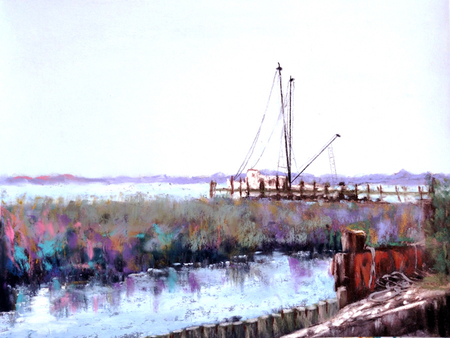 THIRD PLACE - "Folly Beach Shrimpers" by Trish Emery